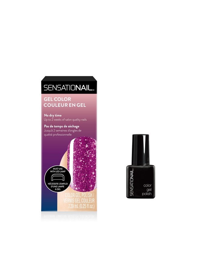 Sensationail Gel Nail Polish - At Home Gel Quick-Cure Polish - Glossy, Long-Lasting, No Dry Time - Lasts Up to 2 Weeks - Light Em' Up - 7.39 mL/0.25 fl oz