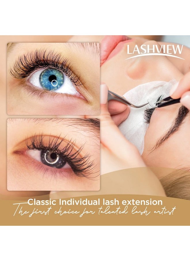 LASHVIEW Eyelash Extensions,Individual Lashes, 0.15 Thickness D Curl Mixed Tray(8-15mm),Premium Single &Classic Lases,Natural Semi Permanent Eyelashes,Mink& Soft Lashes,Application-Friendly