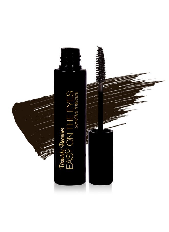 EASY ON THE EYES Sensitive Eye Mascara By Beautify Beauties - Hypoallergenic Mascara For Contact Lens Wearers - Non-irritating, Fragrance-free Mascara For Natural Looking Lashes- 0.35 oz (Black/Brown)