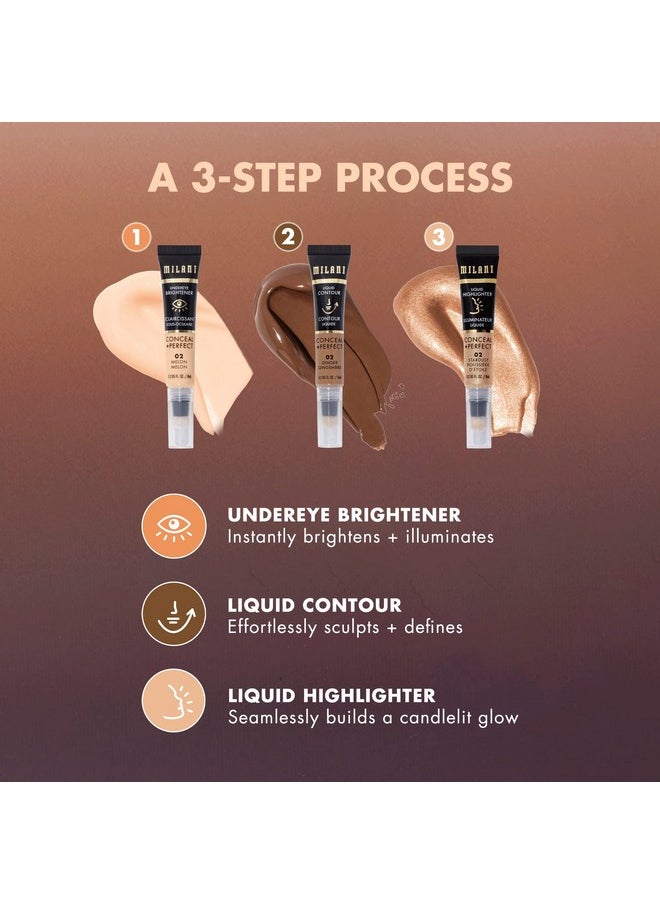 Milani Conceal + Perfect Undereye Brightener for Treating Dark Circles, Face Lift Collection - Rose