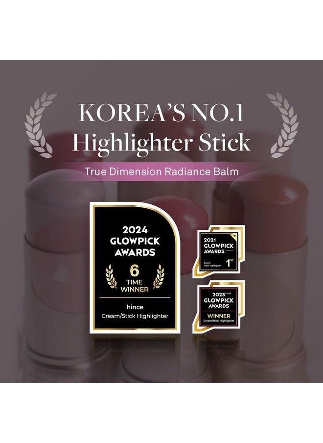 hince True Dimension Radiance Balm 10g - Natural Shimmer Glow Face Highlighter Stick, Cream Blush Stick, Transparent Color, Multiuse, Glass Skin, Korean Makeup (1, CLEAR, TP001)