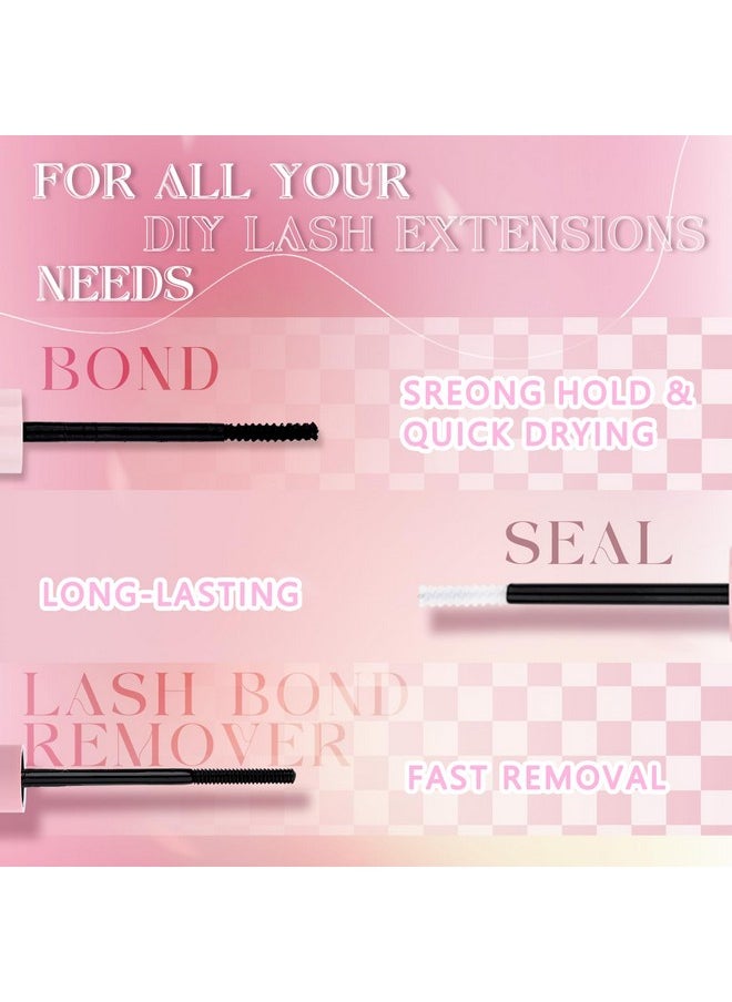 FADLASH Lash Extension DIY Kit Lash Clusters D Curl Cluster Lashes with Lash Bond and Seal Cluster Lashes Glue Remover Lash Tweezers for DIY Eyelash Extension at Home（Kit 60D+80D-0.07D-12-18MIX）