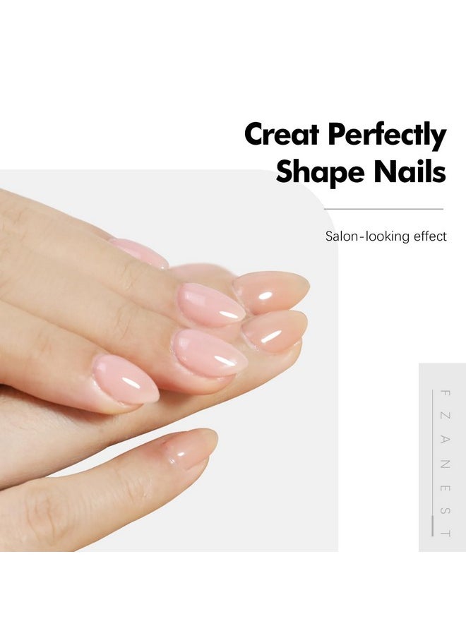 FZANEST Rubber Base Gel and Diamond Top Coat Set, 5 in 1 Builder Nail Base Gel For Nails Ultra Shine No Wipe Top Coat Gel Nail Polish Kit, Long Lasting Base Structure Strengthener Gel