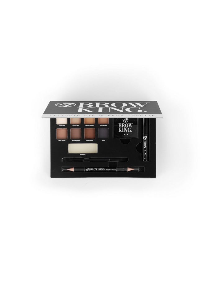 W7 Brow King Ultimate Eyebrow Kit - Shape, Define & Groom Palette - Professional Makeup Set
