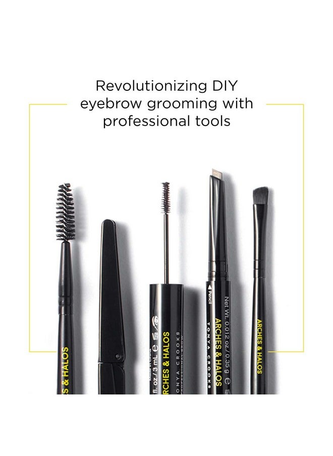 Arches & Halos Bristle Tip Pen - For Full, Bold, More Defined Brows - Long-lasting, Smudge Proof, Pigmented Color - Vegan and Cruelty Free Makeup - Warm Brown - 0.02 fl oz