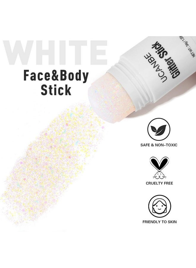 UCANBE White Body Glitter Stick for Singer Concerts Music Festivals, Face Glitter Makeup for Face Body Hair Eyes & Lips, Chunky Glitter Sparkling Mermaid Sequins for Women 1.2OZ