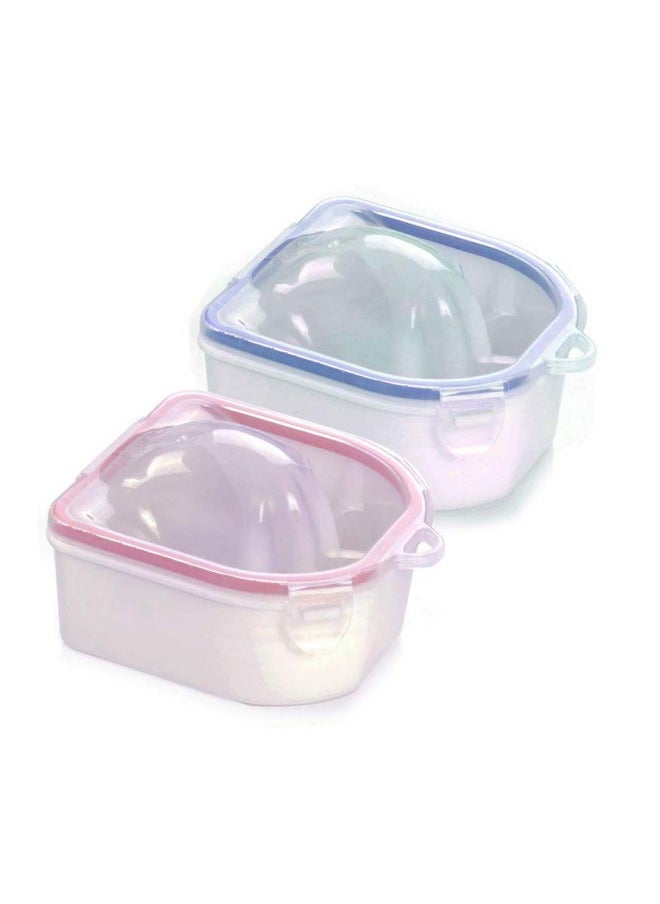 2pcs Nail Soaking Bowl Soak Off Bowl Manicure Bowl Nail Soaking Tray Soak Off Acrylic Nail Remover Dip Powder Removal Kit Nail Polish Remover Bowl Acetone Soak Off Bowl for Home Nail Salon Supplies