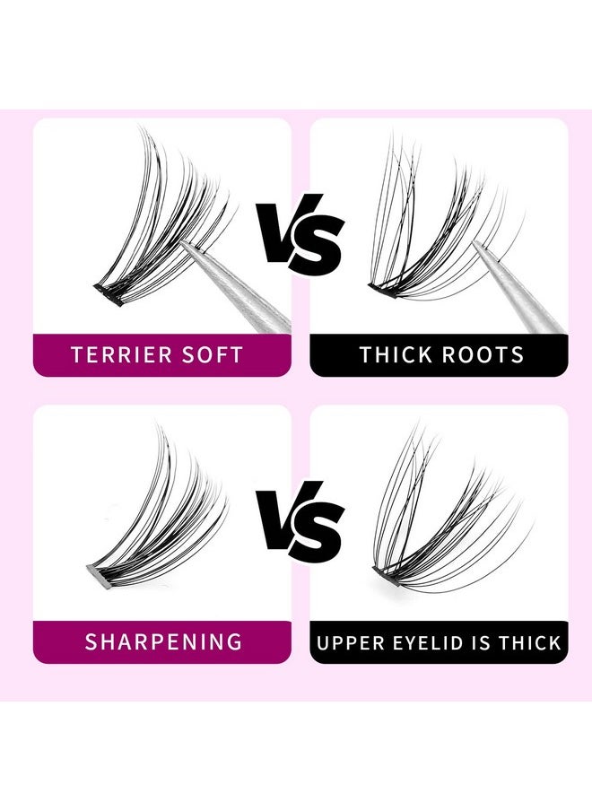 Dedila 8/10/12/14/16/17/18/20mm 60pcs 20 Root Grafting Individual False Eyelashes Mink Natural Long Eye Lashes Cluster Extension Makeup Beauty Fake Eyelash (17mm