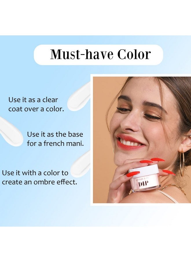 AZUREBEAUTY Clear Dip Powder for Nails, Essential Transparent Dipping Build Powder Crystal French Art Starter Manicure Beginner DIY Salon Home Gift, 1 Oz/28g