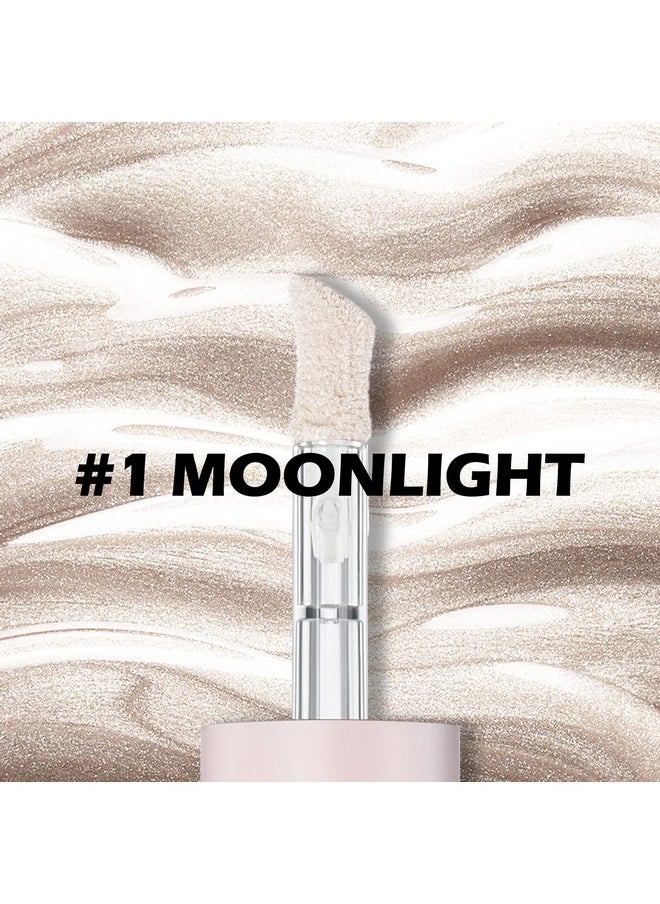 Erinde Liquid Highlighter Makeup, Face Highlighter Bronzer Makeup Stick, Natural Glossy Finish, Lightweight Blendable Silky Smooth Cream Face Illuminator Makeup, Cruelty-free, 01# MOONLIGHT