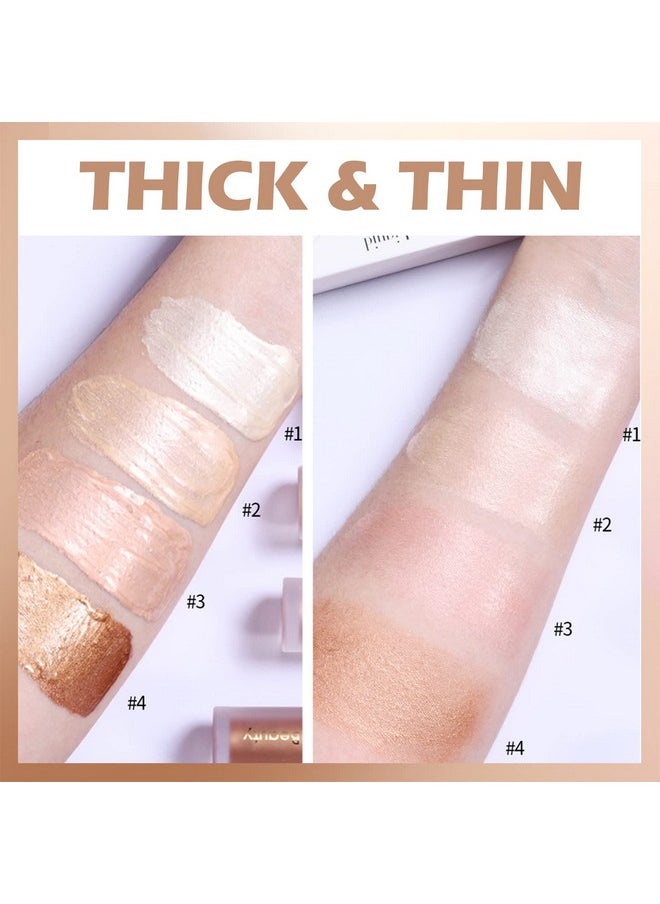 Erinde Liquid Highlighter Makeup, Face Highlighter Bronzer Makeup Stick, Natural Glossy Finish, Lightweight Blendable Silky Smooth Cream Face Illuminator Makeup, Cruelty-free, 01# MOONLIGHT