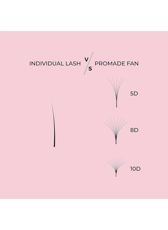LLBA Promade Mix 750 Fans | Handmade Volume Eyelashes | Multi Selections From 5D To 12D | C CC D Curl | Thickness 0.03~0.1 mm | 9-18mm Length | Long Lasting | Easy Application 8D-0.05 D 13-14-15mm