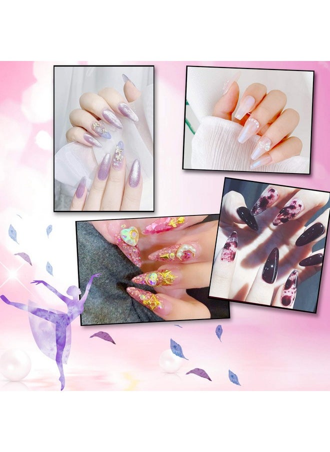 FEBSNOW 1000 PCS French Coffin Ballerina Nail Tips Acrylic Nails Artificial Half False Flake Nail Tips 10 sizes with Clear Plastic Cases for Nail Salon Nail Shop DIY Nail Art Ballerina Nails