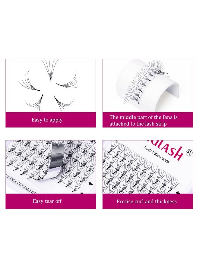 Eyelash Extension FADLASH Volume Lash Extensions 5D Premade Fan Eyelash 12mm Premade Lash Extensions Fans Supply C/D Curl .05 .07 .10 Synthetic Mink Premade Lash Fans (5D-0.07D, 12mm)