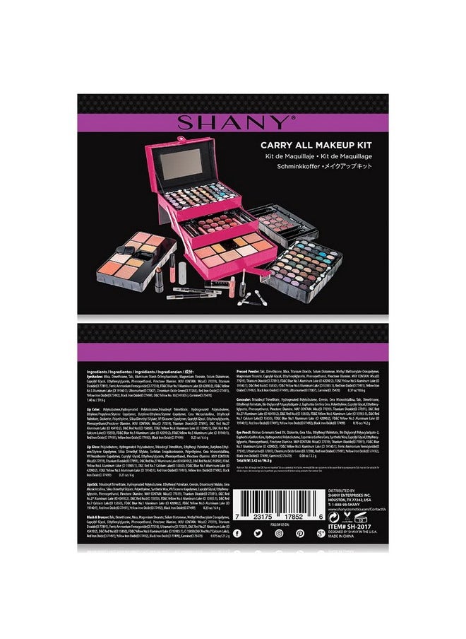 SHANY All In One Makeup Kit (Eyeshadow, Blushes, Face Powder, Lipstick, Eye liners, Makeup Pencils and Makeup Mirror - Makeup Set With Reusable Makeup Storage Box - Pink