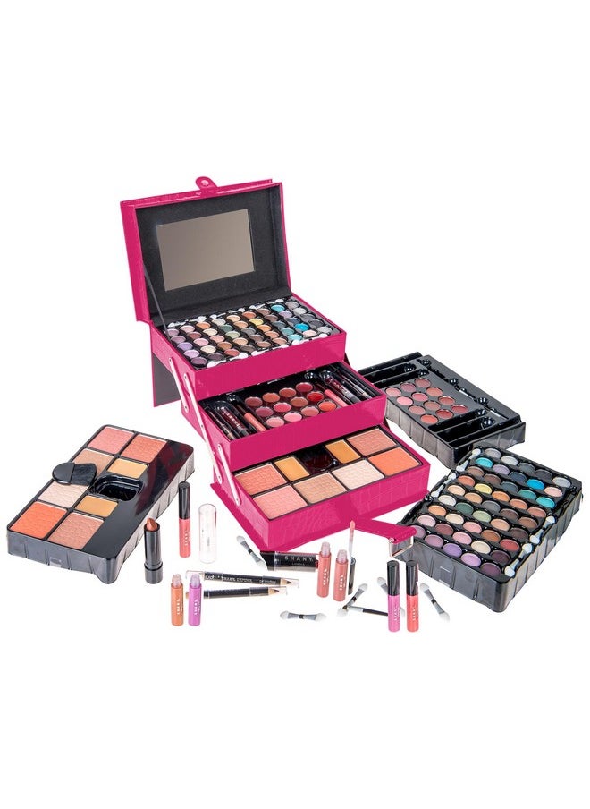 SHANY All In One Makeup Kit (Eyeshadow, Blushes, Face Powder, Lipstick, Eye liners, Makeup Pencils and Makeup Mirror - Makeup Set With Reusable Makeup Storage Box - Pink