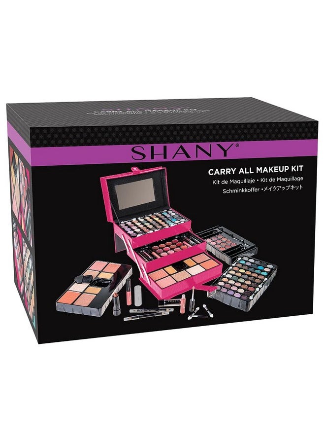 SHANY All In One Makeup Kit (Eyeshadow, Blushes, Face Powder, Lipstick, Eye liners, Makeup Pencils and Makeup Mirror - Makeup Set With Reusable Makeup Storage Box - Pink