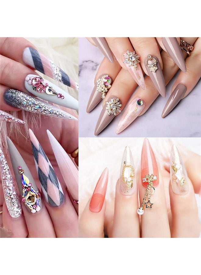 Long Stiletto False Nails,Long Sharp False Nail Tips,Easy Coffin Nails,YIMART 240pcs/box XL Stiletto False Nails Oval Stiletto Sharp Full Nail Tips Acrylic UV Gel Full Cover Nail Art Tips Decoration Nails Salon (Clear With Box)