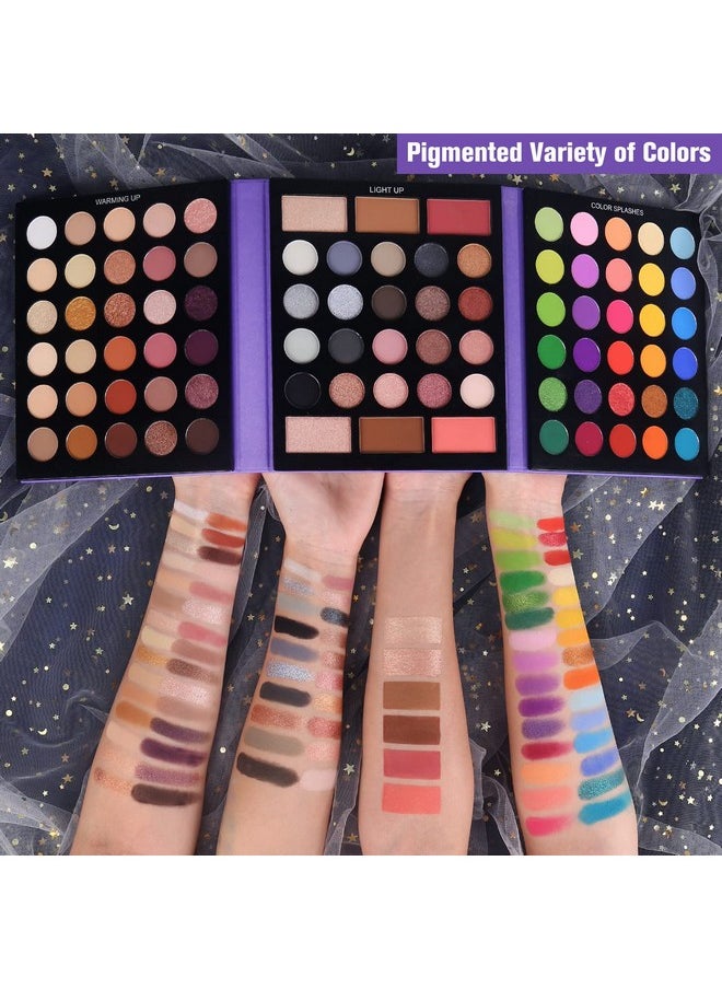 UCANBE Eyeshadow Palette with 15Pcs Brushes Makeup Set, Pigmented 86 Colors Make Up Sets Valentine's Day Gift, Matte Shimmer Glitter Eye Shadow Pallet Highlighter Contour Blush Powder Brush Beauty Kit