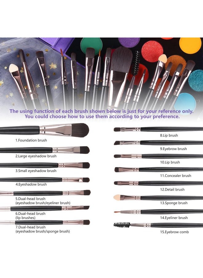 UCANBE Eyeshadow Palette with 15Pcs Brushes Makeup Set, Pigmented 86 Colors Make Up Sets Valentine's Day Gift, Matte Shimmer Glitter Eye Shadow Pallet Highlighter Contour Blush Powder Brush Beauty Kit