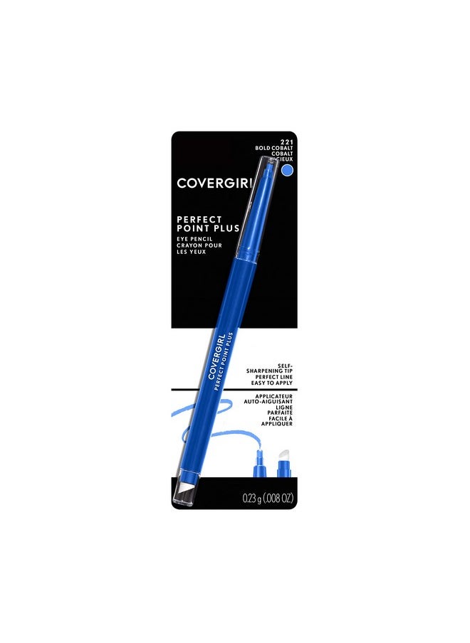 COVERGIRL Perfect Point Plus Eyeliner Pencil, Bold Cobalt, Long-Lasting, Versatile Blue Eyeliner, Soft Smudging Tip, No Sharpening Needed, Pack of 1