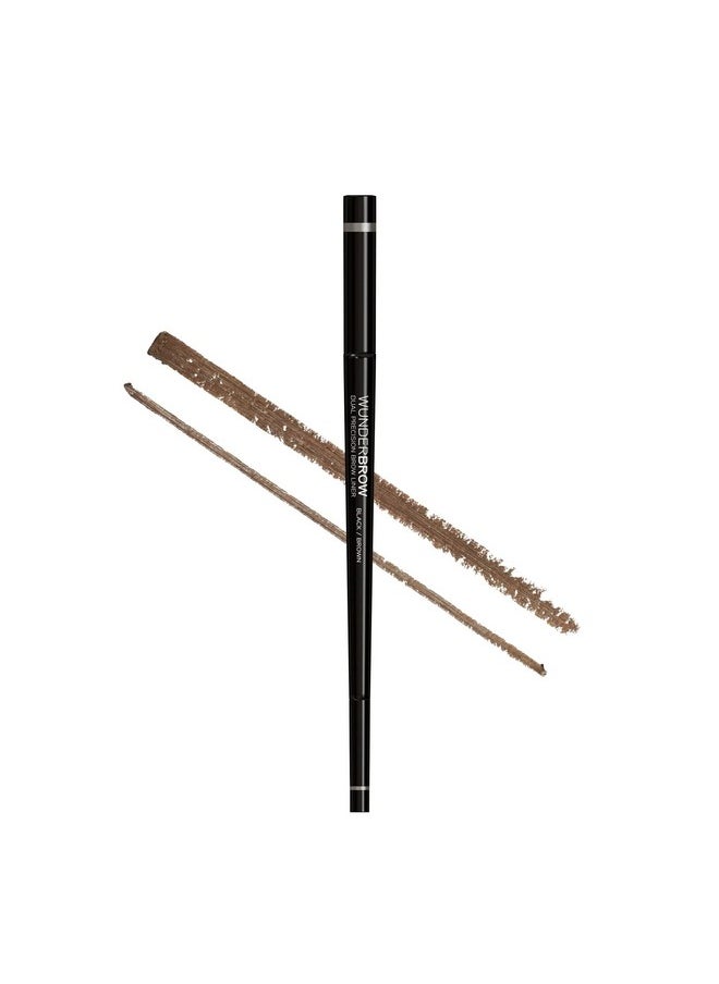 Wunderbrow Dual Precision Brow Liner, Eyebrow Liner Pencil With Angled Tip and Ultra Fine Tip Dual Precision Brow Liner Eye Brow Make Up, Color Black/Brown