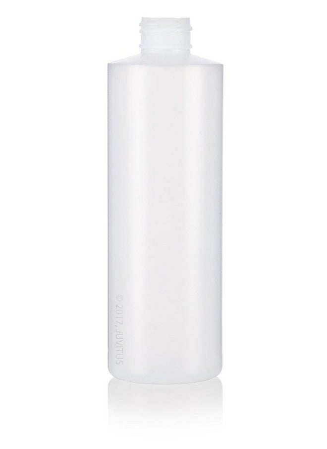 JUVITUS 8 oz / 250 ml Professional Natural Clear Refillable Plastic Squeeze Bottle with Wide Black Disc Cap Lid (12 pack)