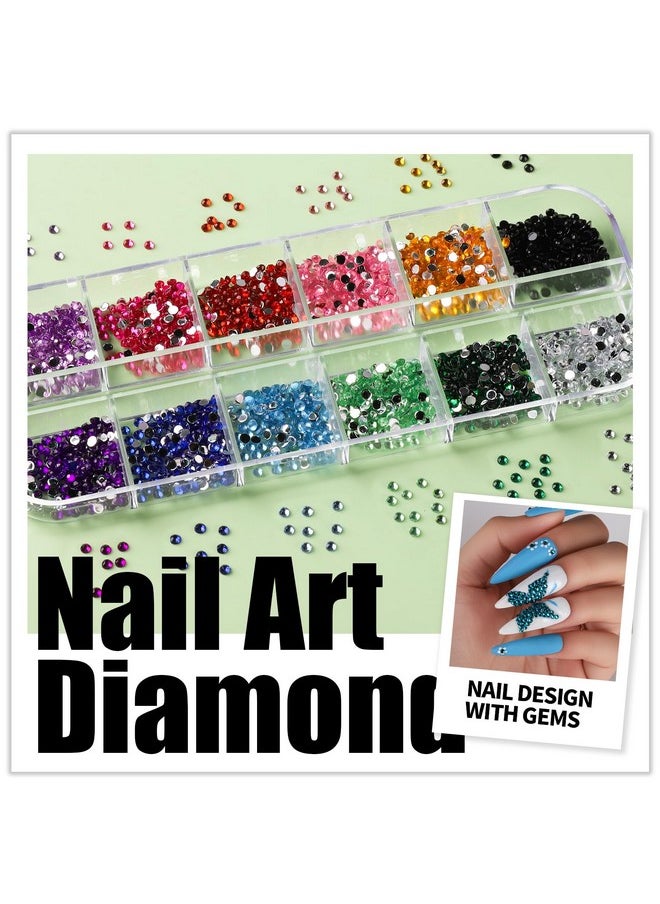 Teenitor Nail Art Brushes Nail Art Tools, Nail Brushes for Nail Art Kit with Nail Stickers, Nail Design Kit Nail Design Brushes Nail Gems, Dotting Tools Nail Art Stickers Nail Glitter Nail Accessories