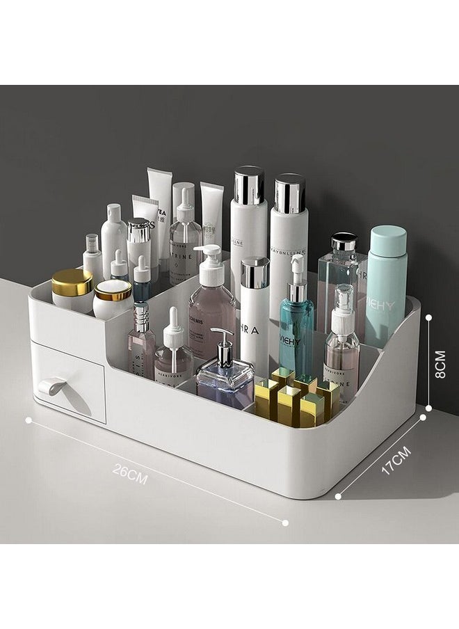 wolpin 1 Pc Makeup Organiser Cosmetic Makeup Lipstick Storage Box with Drawer Plastic Case Holder Skin Care Products for Dressing Table (26 x 17 x 8 cm)