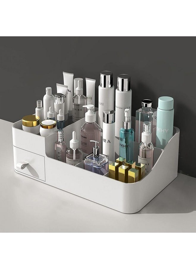wolpin 1 Pc Makeup Organiser Cosmetic Makeup Lipstick Storage Box with Drawer Plastic Case Holder Skin Care Products for Dressing Table (26 x 17 x 8 cm)