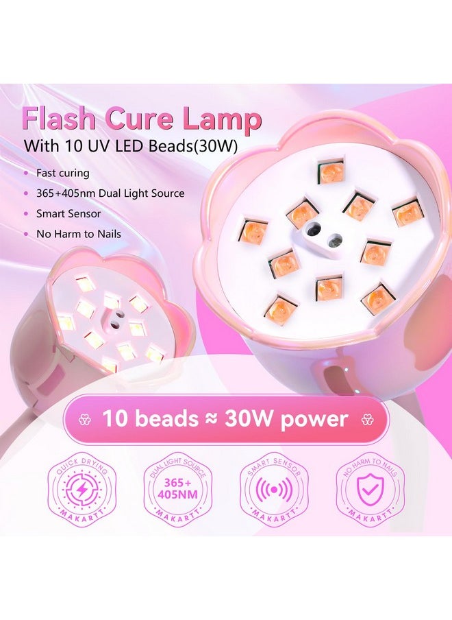 Makartt UV LED Nail Lamp - Mini UV Light for Gel Nails Polish Fast Curing Goosenecks UV Lamp 10W Rechargeable LED Nail Light Nail Dryer with 4 Timers & Auto Sensor Nail Lamp for Salon Home DIY Use