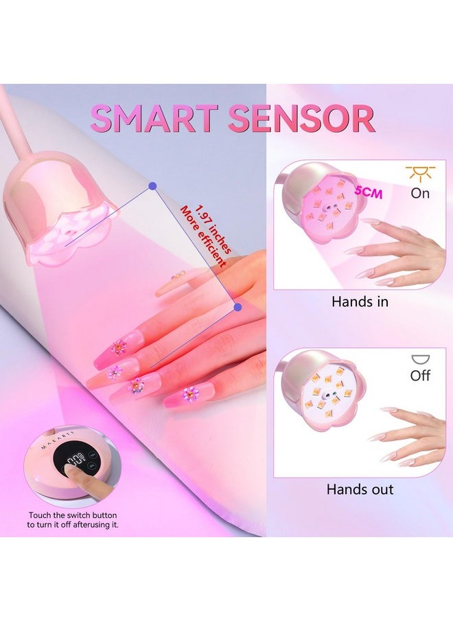 Makartt UV LED Nail Lamp - Mini UV Light for Gel Nails Polish Fast Curing Goosenecks UV Lamp 10W Rechargeable LED Nail Light Nail Dryer with 4 Timers & Auto Sensor Nail Lamp for Salon Home DIY Use