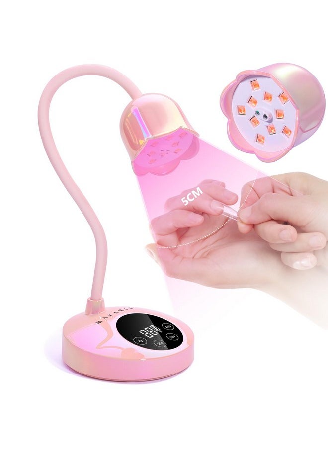 Makartt UV LED Nail Lamp - Mini UV Light for Gel Nails Polish Fast Curing Goosenecks UV Lamp 10W Rechargeable LED Nail Light Nail Dryer with 4 Timers & Auto Sensor Nail Lamp for Salon Home DIY Use