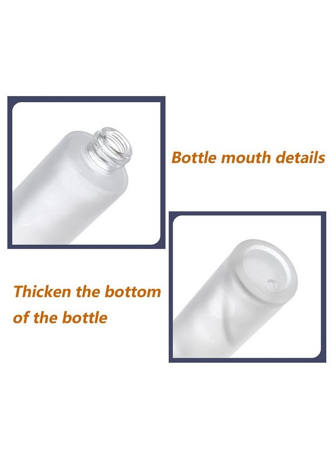 SYBL 2Pcs 120ml 4oz Empty Refillable Frosted Glass Cosmetic Cream Lotion Bottle Pump Bottles Container Vial Jar Pot With Wood Grain Lid For Emulsion Essence Liquid