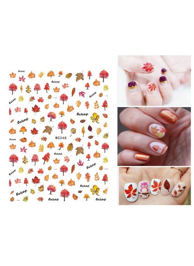 3D Thanksgiving Nail Art Stickers 6 Sheets Autumn Fall Nail Art Accessories Decals Self-Adhesive Maple Leaf Pumpkin Turkey Designs Sticker for Women Nail Arts DIY Nail Decorations Halloween Party