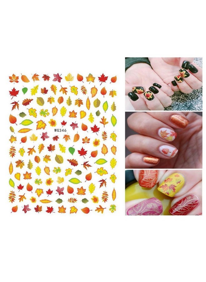 3D Thanksgiving Nail Art Stickers 6 Sheets Autumn Fall Nail Art Accessories Decals Self-Adhesive Maple Leaf Pumpkin Turkey Designs Sticker for Women Nail Arts DIY Nail Decorations Halloween Party