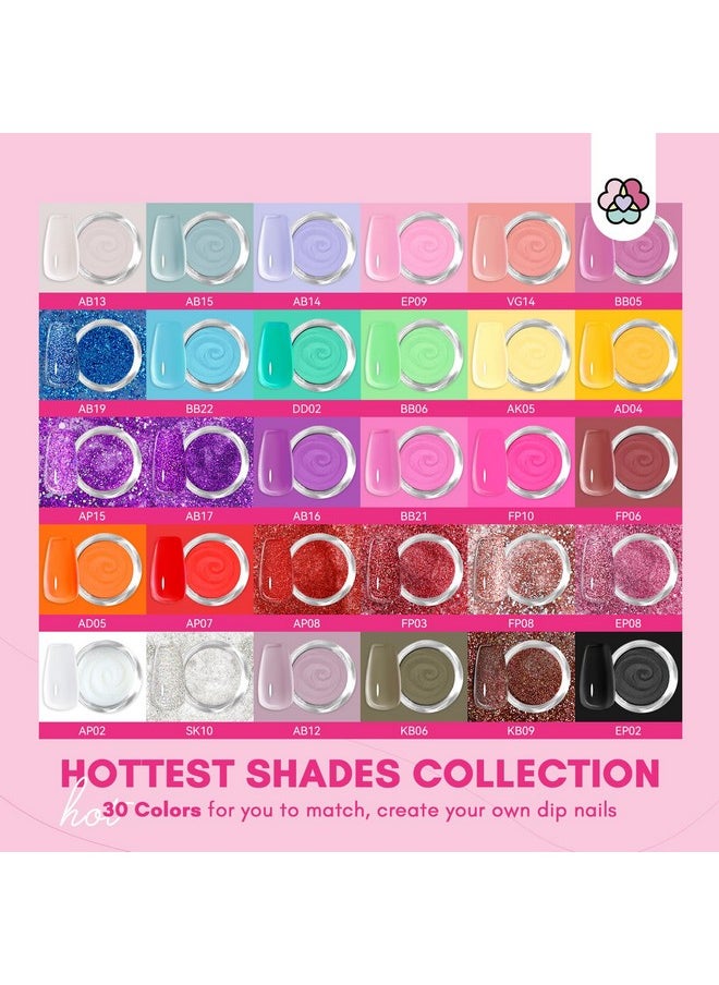 SAVILAND Dip Powder Nail Kit with Drill: Starter Set 30 Colors Summer Spring Keratin Dip Nails Powder with Dipping Powder Liquid Set Activator Base Top Coat Cuticle Oil for DIY Manicure Nail Art