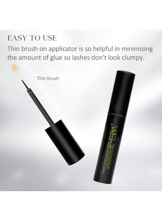 EMEDA 2 PCS Black Eyelash Glue False Eyelash Glue Super Strong Hold Professional Eyelash Glue Lashes Glue Best Eyelash Glue Black Eyelash Adhesive Eye Lash Glue Latex Free Glue for Eyelashes