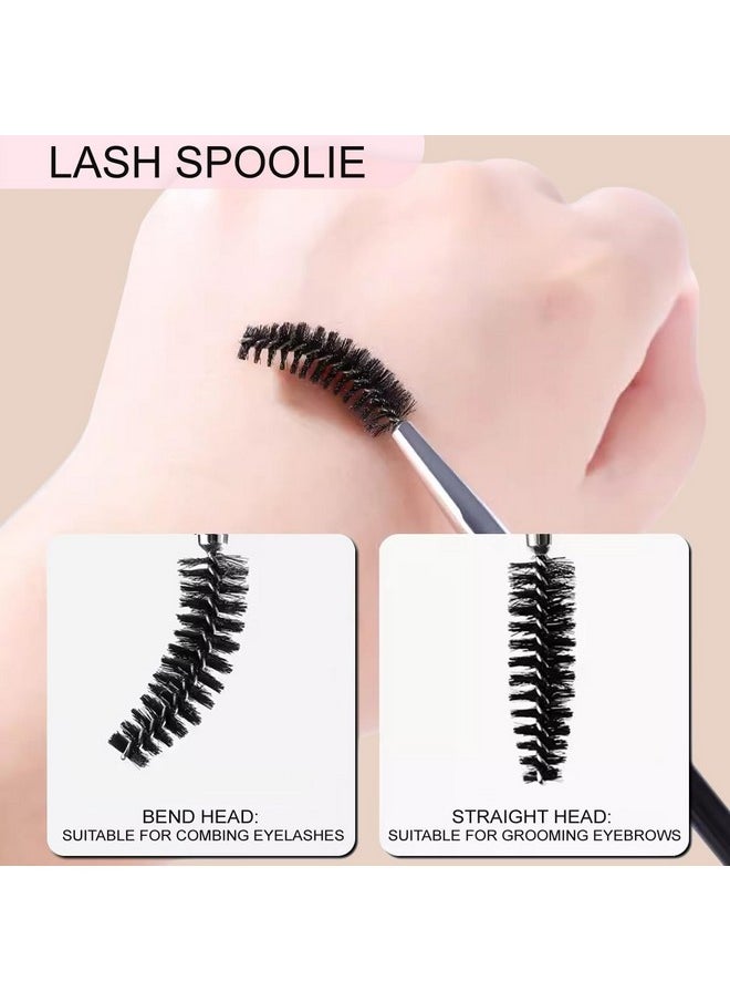 KINGMAS Eyebrow Brush, Professional Dual Angled Eye Brow Brush and Spoolie Brush Eyelash Comb Eyebrow Tool (Black)