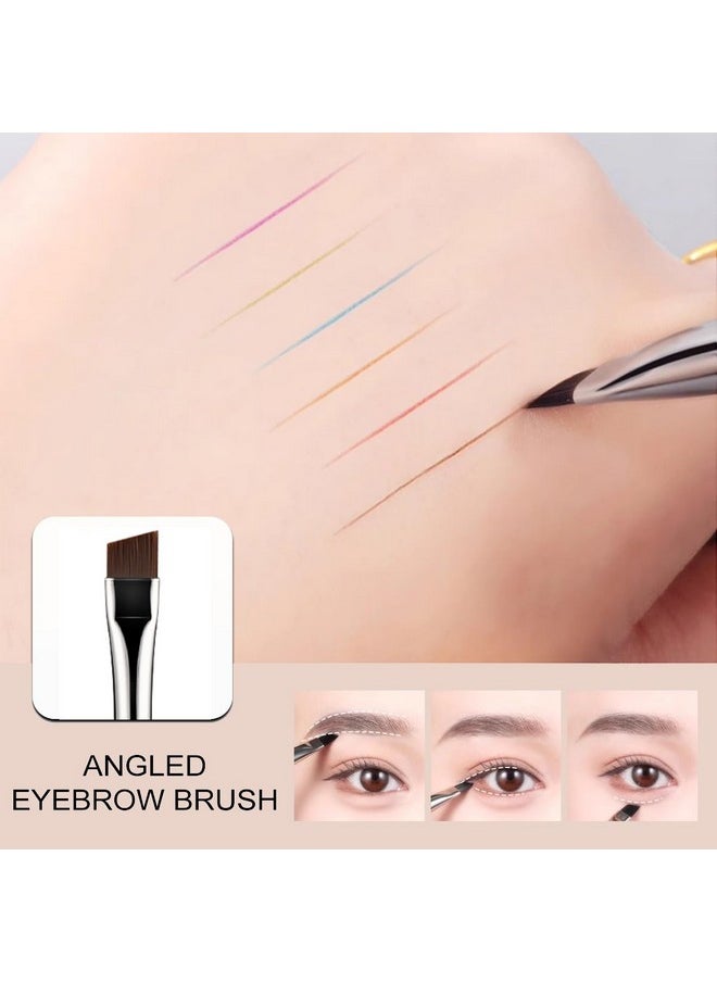 KINGMAS Eyebrow Brush, Professional Dual Angled Eye Brow Brush and Spoolie Brush Eyelash Comb Eyebrow Tool (Black)