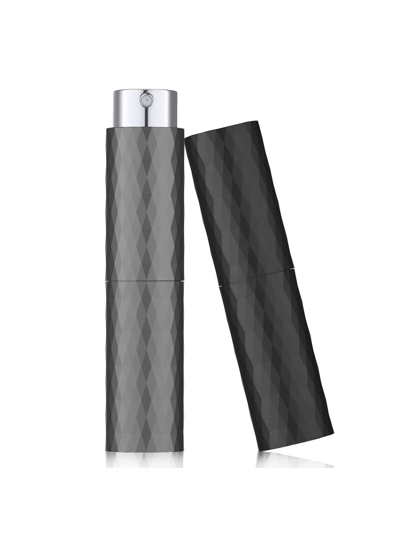 LISAPACK 8ML Perfume Atomizer Spray Bottle (2 PCS) Empty Cologne Dispenser Portable (Black, Grey)