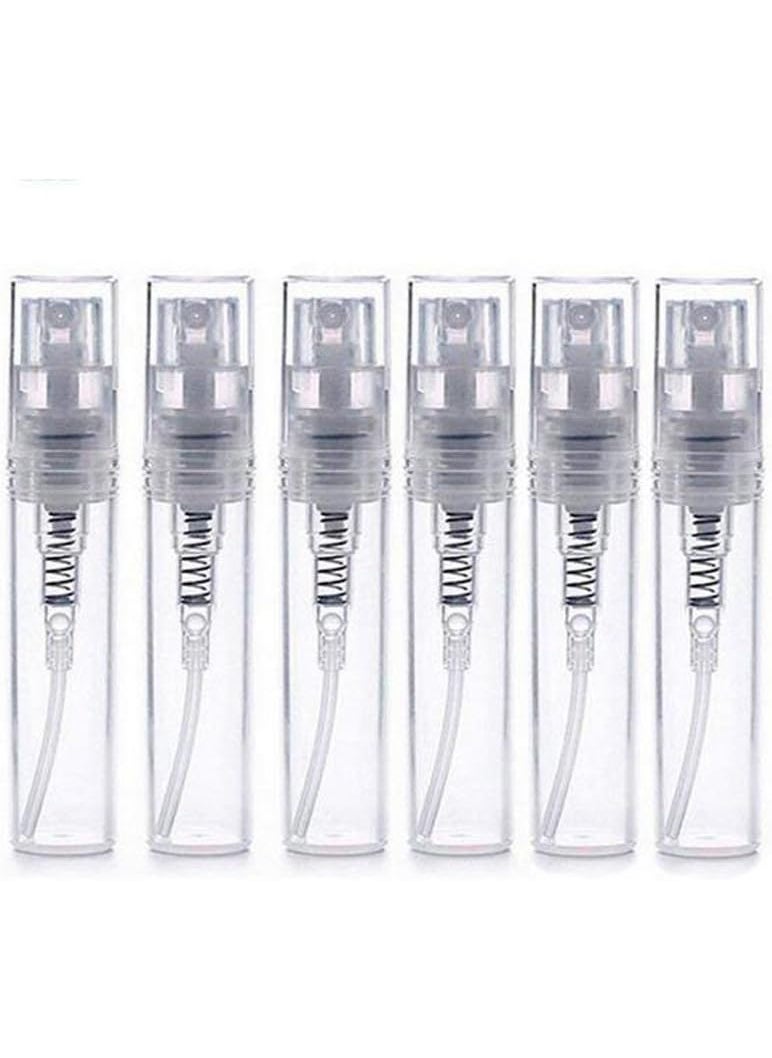 12PCS 2ml Mini Clear Glass Refillable Perfume Sample Tube Fine Mist Spray Bottle for Essential Oils Cosmetic Water in Travel and Home Use