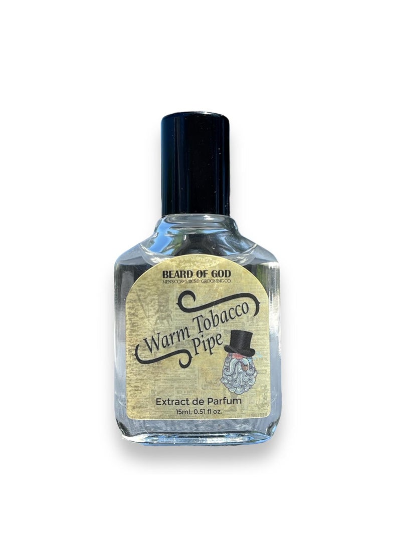 Warm Tobacco Pipe - 1/2 oz Roll-On Fragrance Cologne, Pure Uncut Body Oil, Made in USA by Beard of God