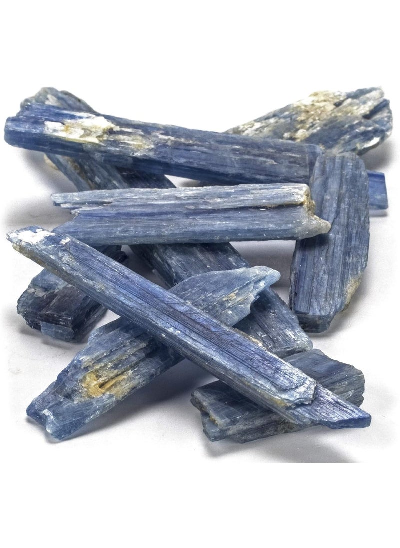 KALIFANO Kyanite Blade Bundle (500+ Carats) with Healing & Calming Effects - High Energy Reiki Crystal Used for Meditation and Tranquility (Information Card Included)