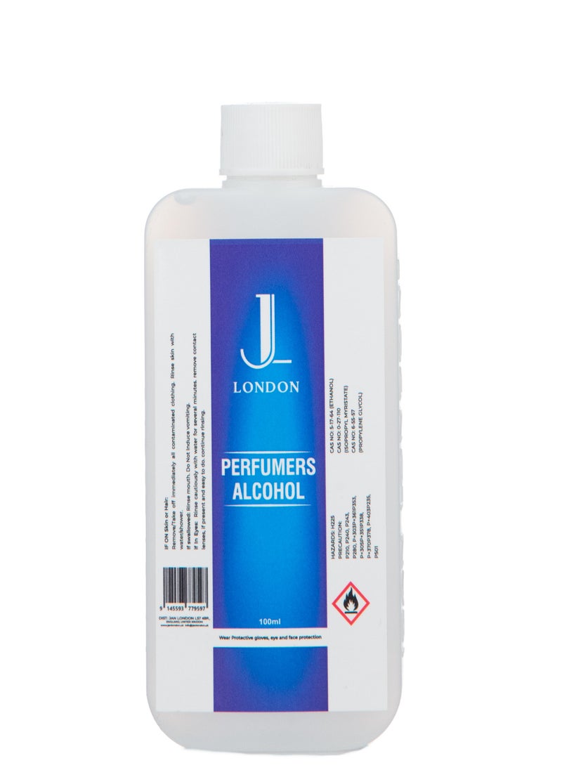 Jan London's Perfumers Alcohol, Ethanol, Isopropyl Myristate, and Propylene blend empowers you to create custom scents for perfumes, aftershaves, diffusers, and room sprays 100ml