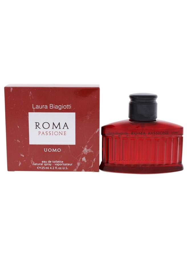 Laura Biagiotti Roma Passione for Men - Fresh, Strong and Persistent Scent - Opens with Yellow Mandarin, Cardamom and Elemi - Perfect for Date Night or Evening Out - 4.2 oz EDT Spray