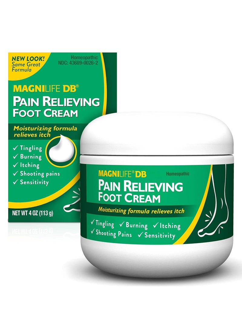 MagniLife DB Foot Cream, Calming Relief for Burning, Tingling, Shooting & Stabbing Foot Sensations - Soothes Dry, Cracked, Itchy, Sensitive Skin (4 oz Jar)