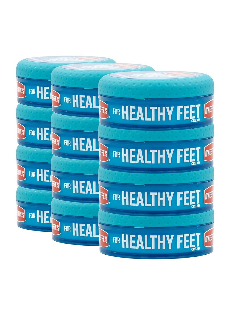 O'Keeffe's for Healthy Feet Foot Cream - 3.2 oz Jar (12 Pack) - Guaranteed Relief for Extremely Cracked, Dry Feet, Repairing Skincare, Instantly Boosts and Retains Moisture Levels