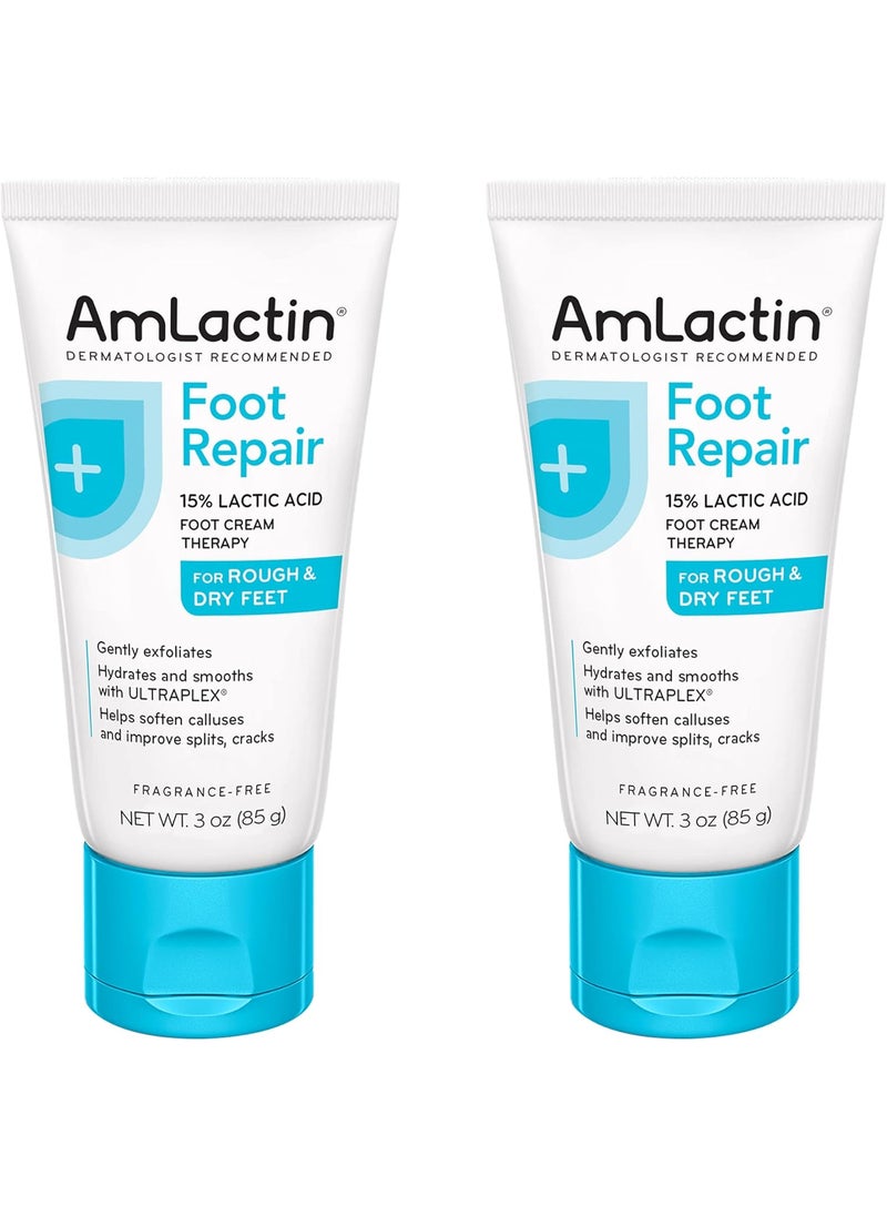 AmLactin Foot Cream Therapy, 3 Ounce (Pack of 2)