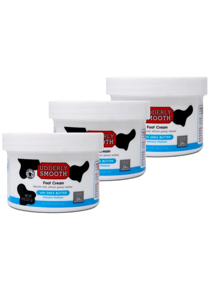 Udderly Smooth Foot Cream with Shea Butter 8 oz (Pack of 3)